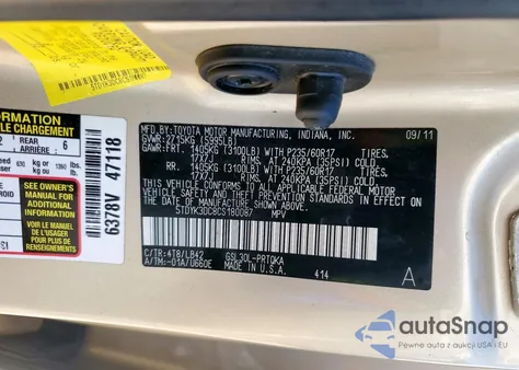 2012 Toyota Sienna Xle from USA, damaged, VIN 5TDYK3DC8CS180087